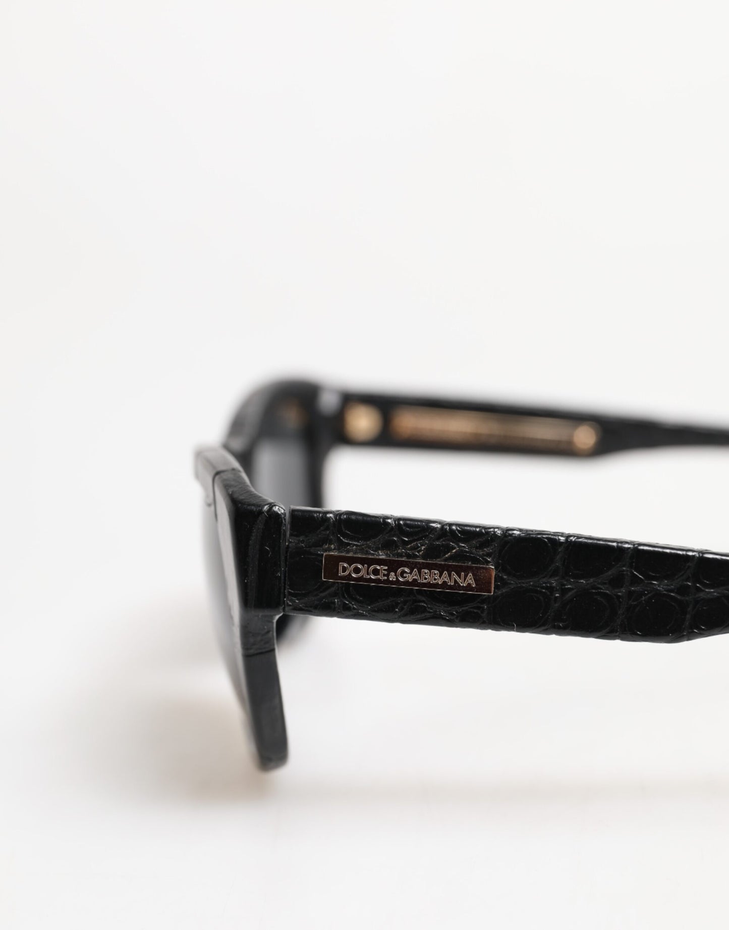 Black Leather Frame DG4177 Tinted Lens Sunglasses-Dolce & Gabbana-LabelTerrace.com