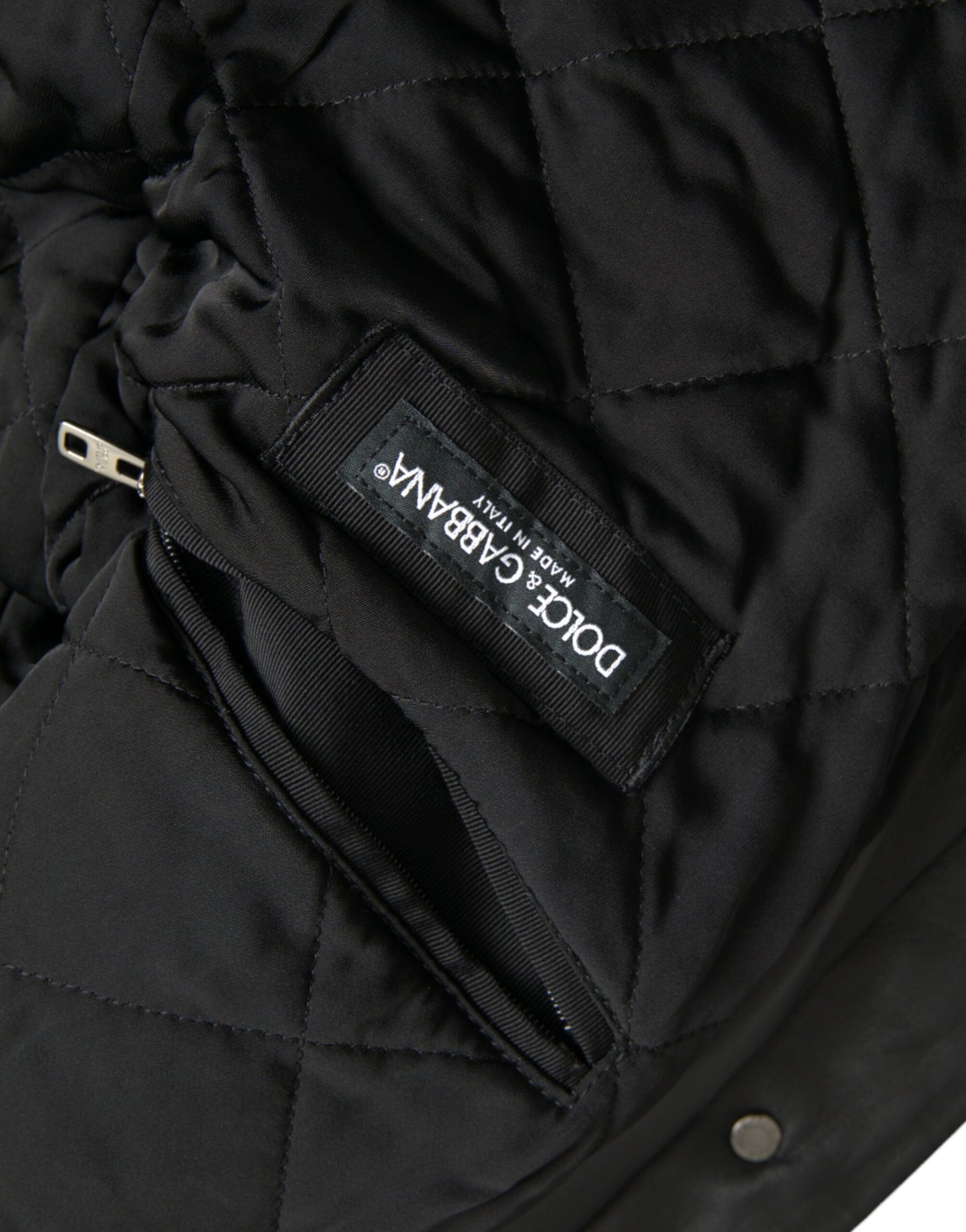 Black Leather Fur Collar Biker Coat Jacket-Dolce & Gabbana-LabelTerrace.com