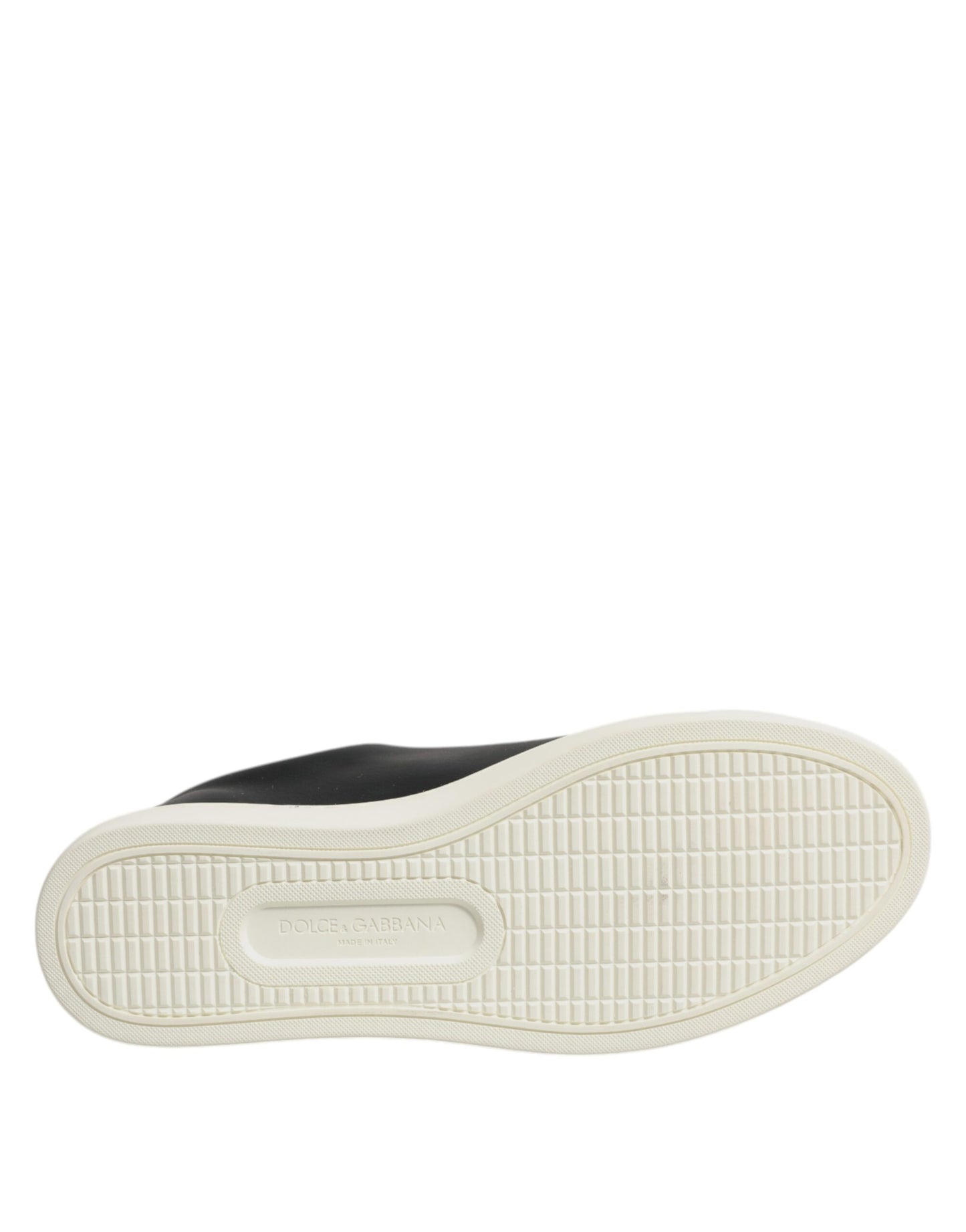 Black Leather Gold Red Heart Sneakers Shoes-Dolce & Gabbana-LabelTerrace.com