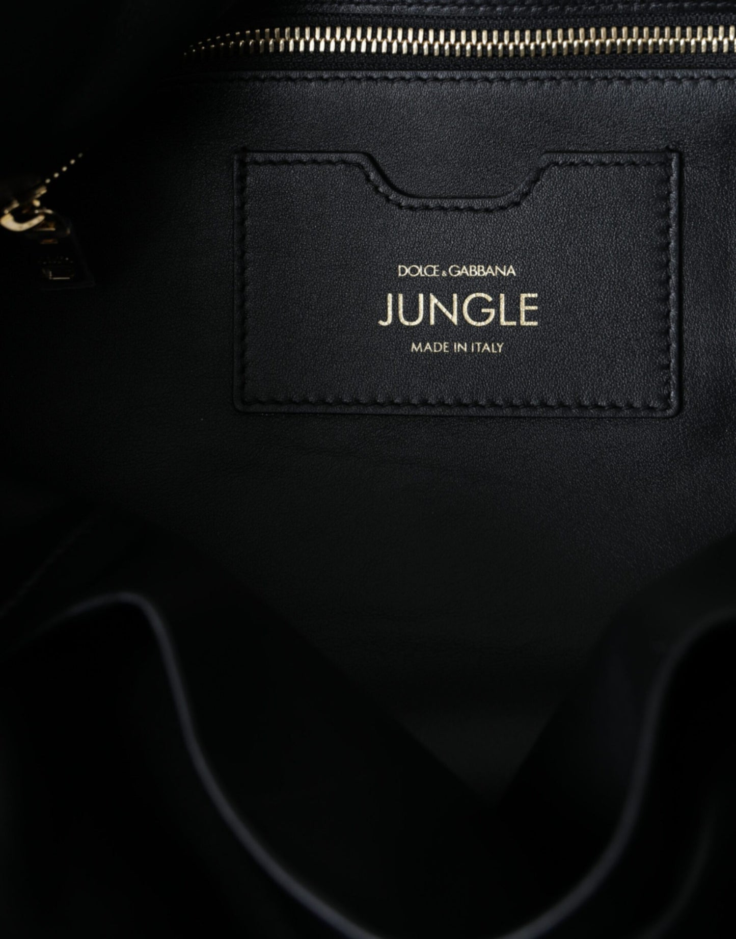 Black Leather JUNGLE Quilted Shopping Tote Bag-Dolce & Gabbana-LabelTerrace.com