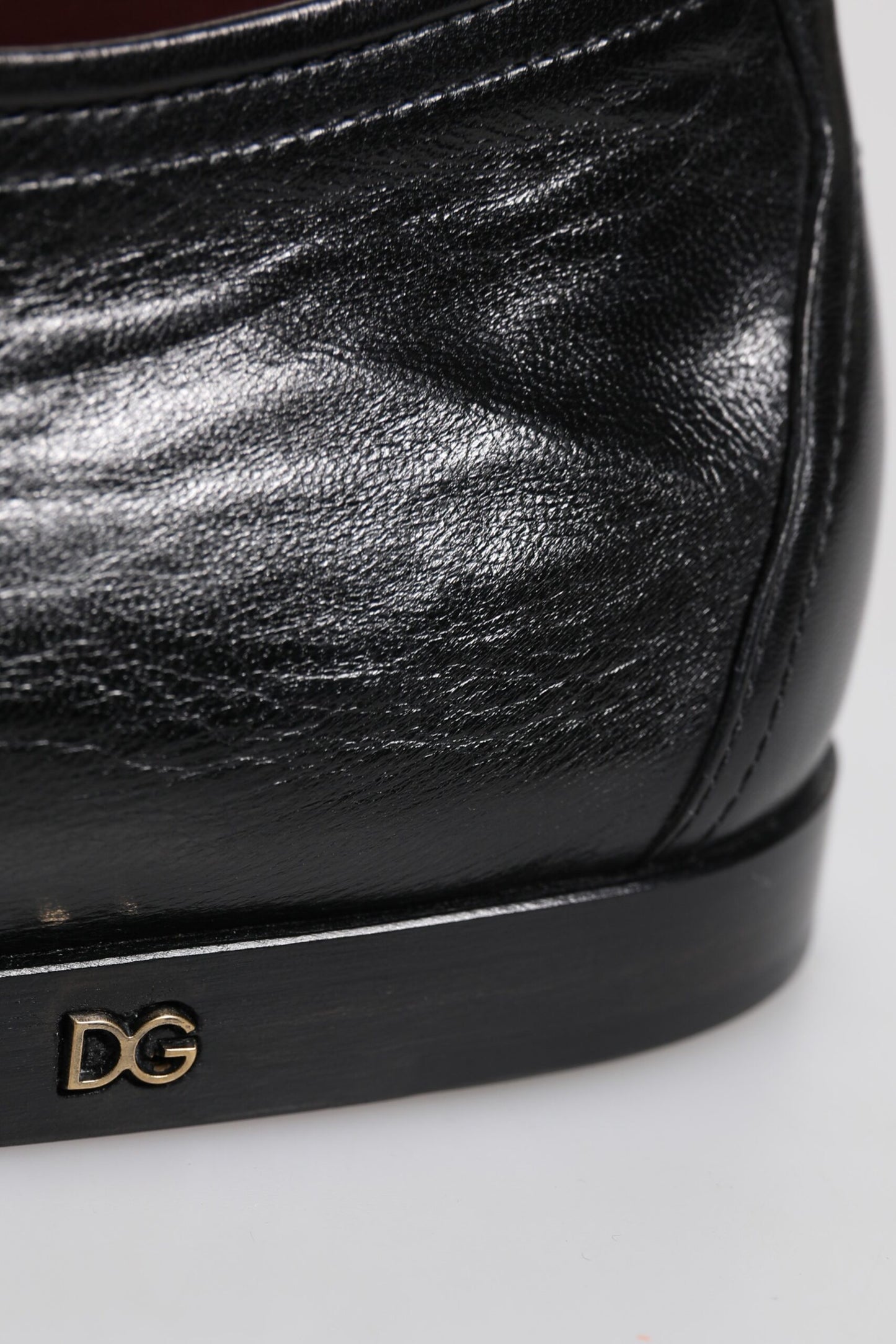 Black Leather Lace Up Derby Dress Formal Shoes-Dolce & Gabbana-LabelTerrace.com