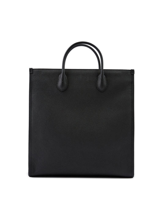 Black Leather Logo Medium Tote Bag-Gucci-LabelTerrace.com