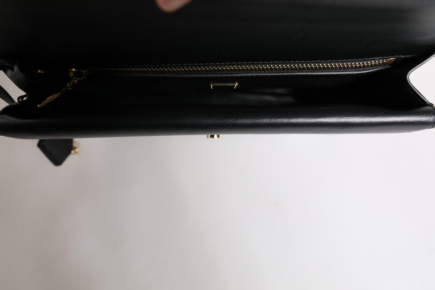 Black Leather Logo Plaque Document Briefcase Bag-Dolce & Gabbana-LabelTerrace.com