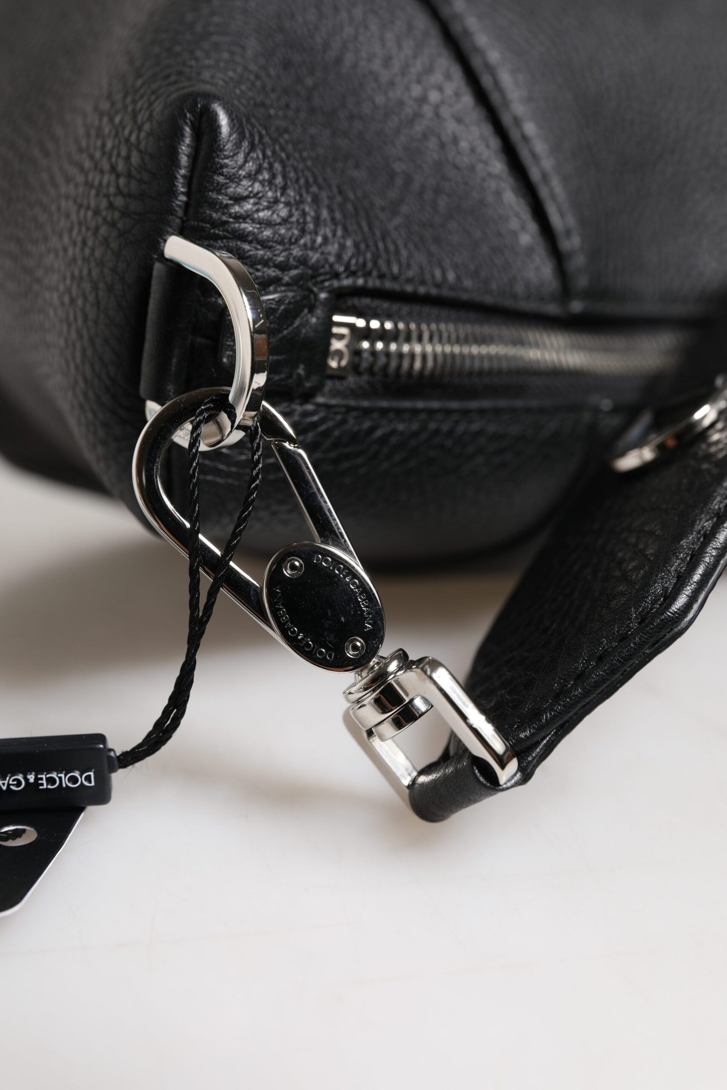 Black Leather Logo Plaque Shoulder Crossbody Bag-Dolce & Gabbana-LabelTerrace.com