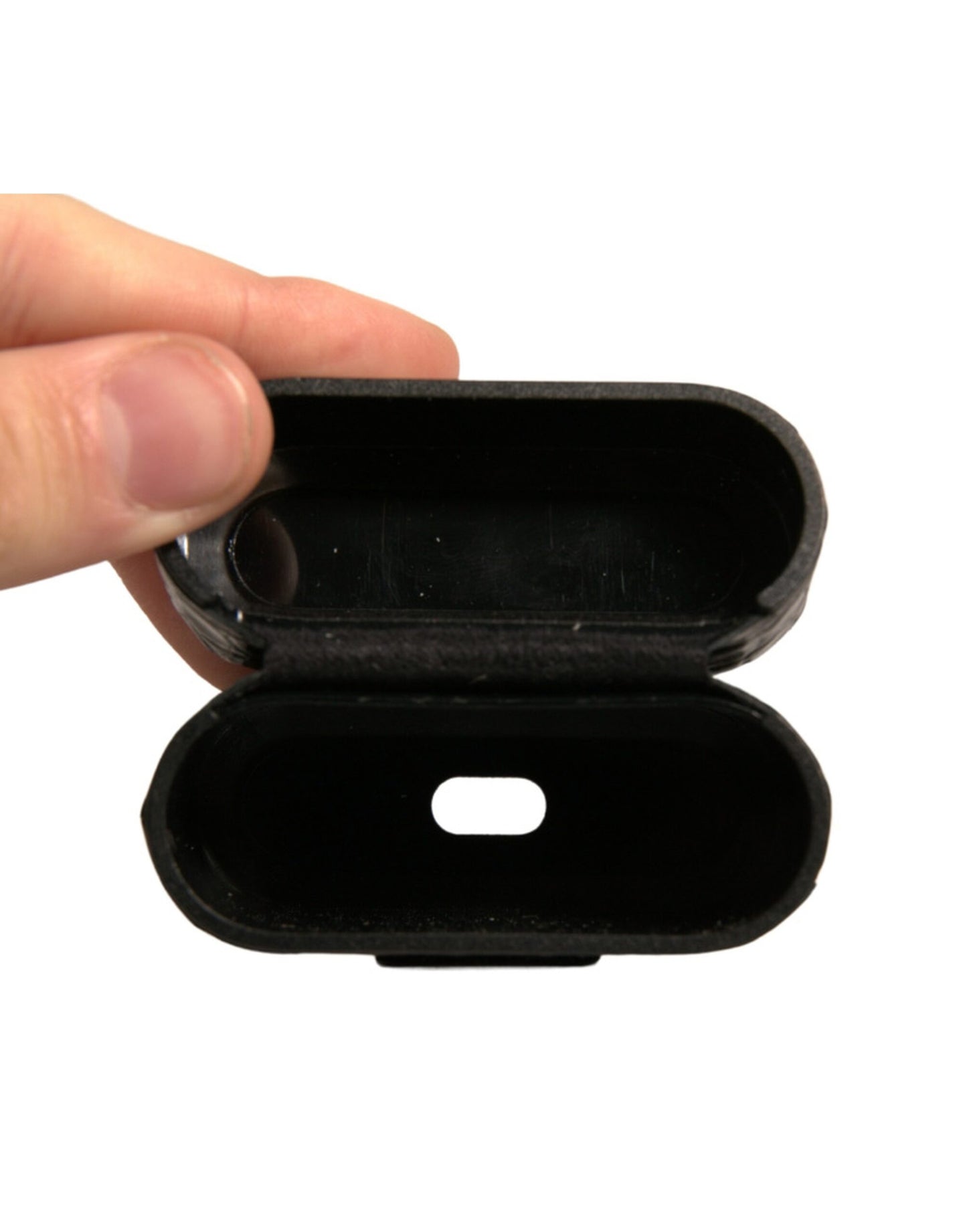 Black Leather Metal Logo Plaque Holder Airpods Case-Dolce & Gabbana-LabelTerrace.com