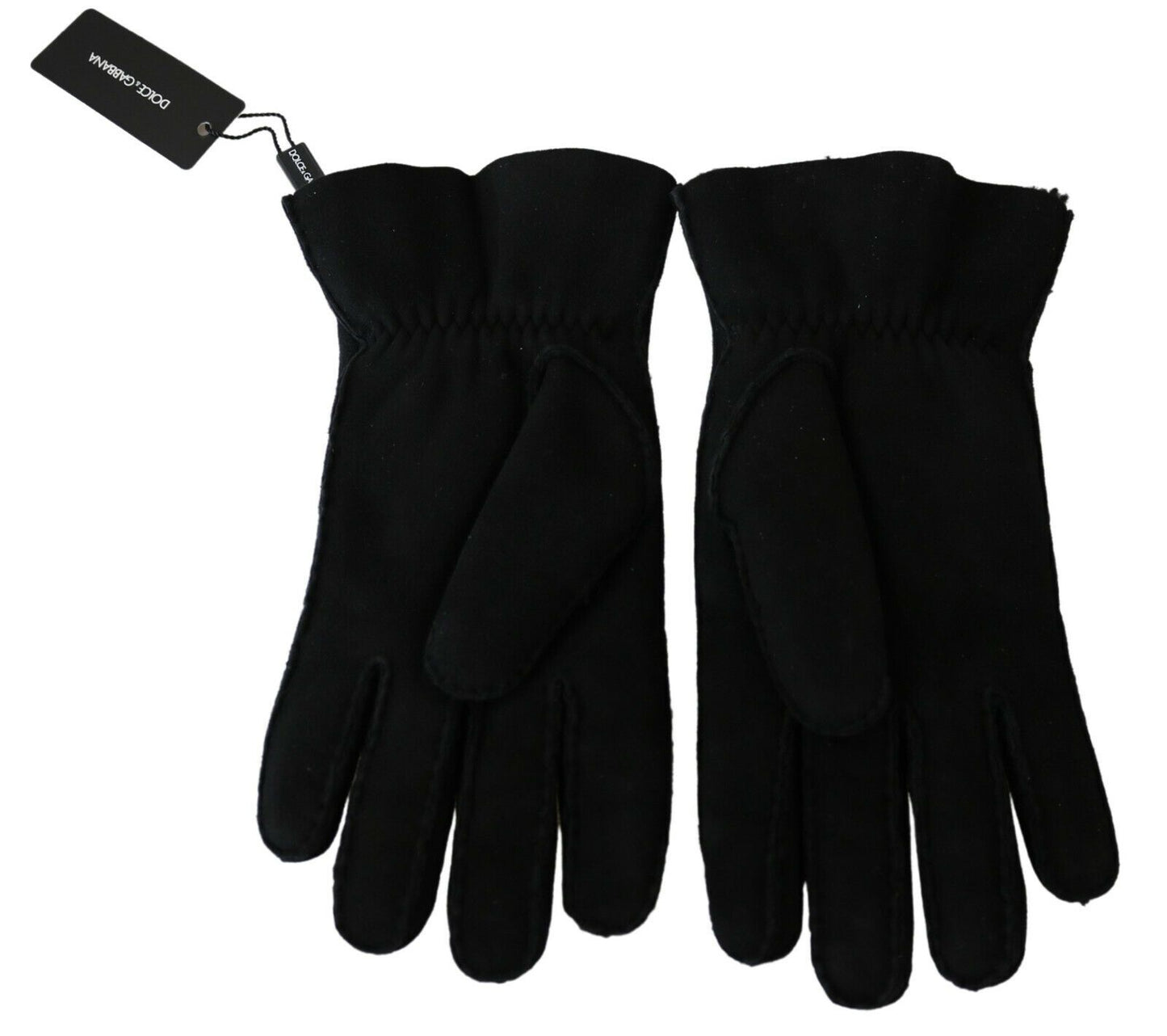 Black Leather Motorcycle Biker Mitten Gloves-Dolce & Gabbana-LabelTerrace.com