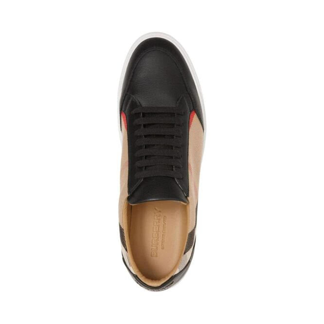 Black Leather New Salmond Sneakers-Burberry-LabelTerrace.com