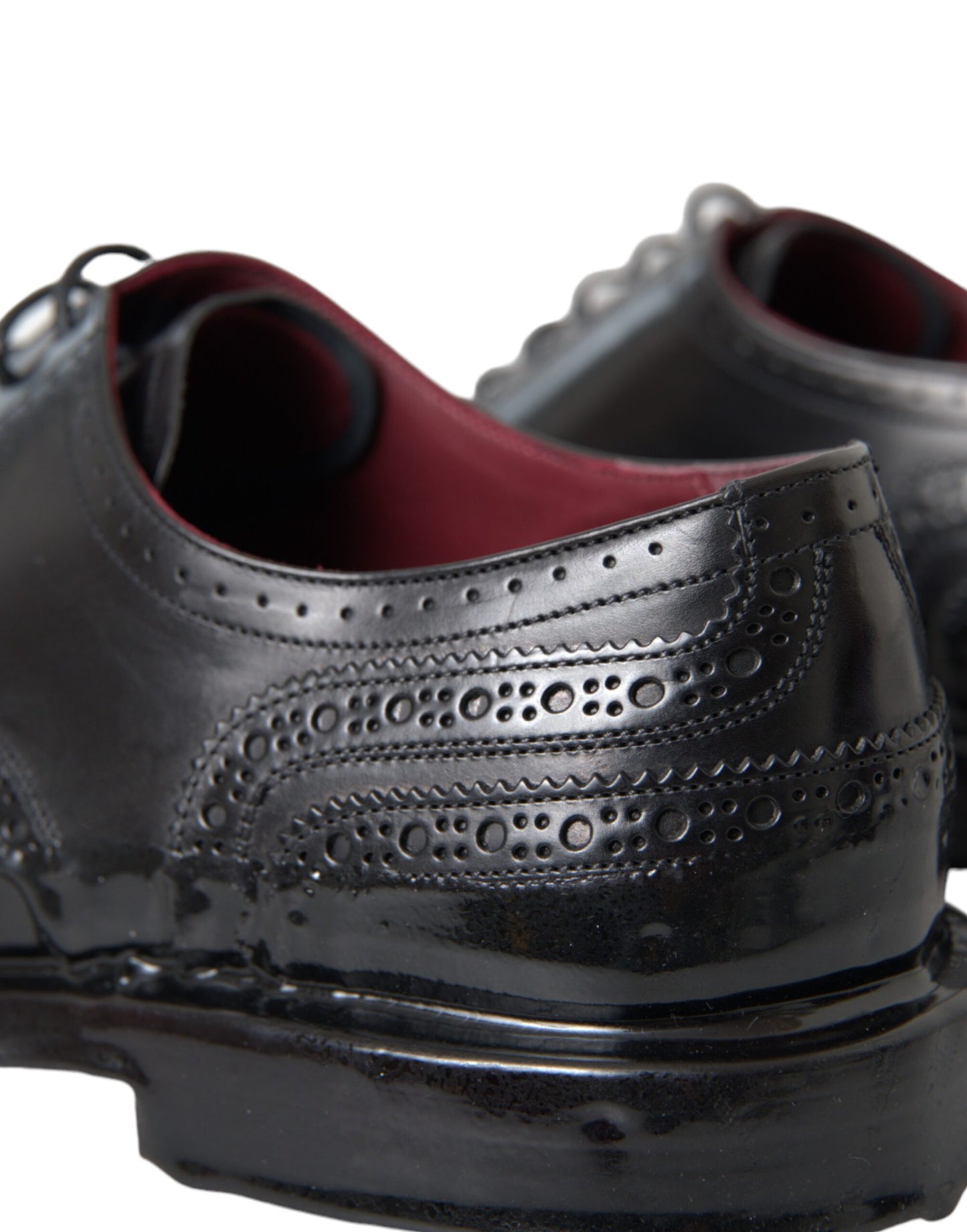 Black Leather Oxford Wingtip Formal Men Shoes-Dolce & Gabbana-LabelTerrace.com