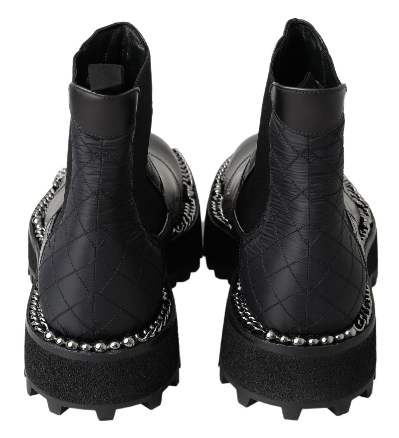 Black Leather Slip on Stretch Boots-Dolce & Gabbana-LabelTerrace.com