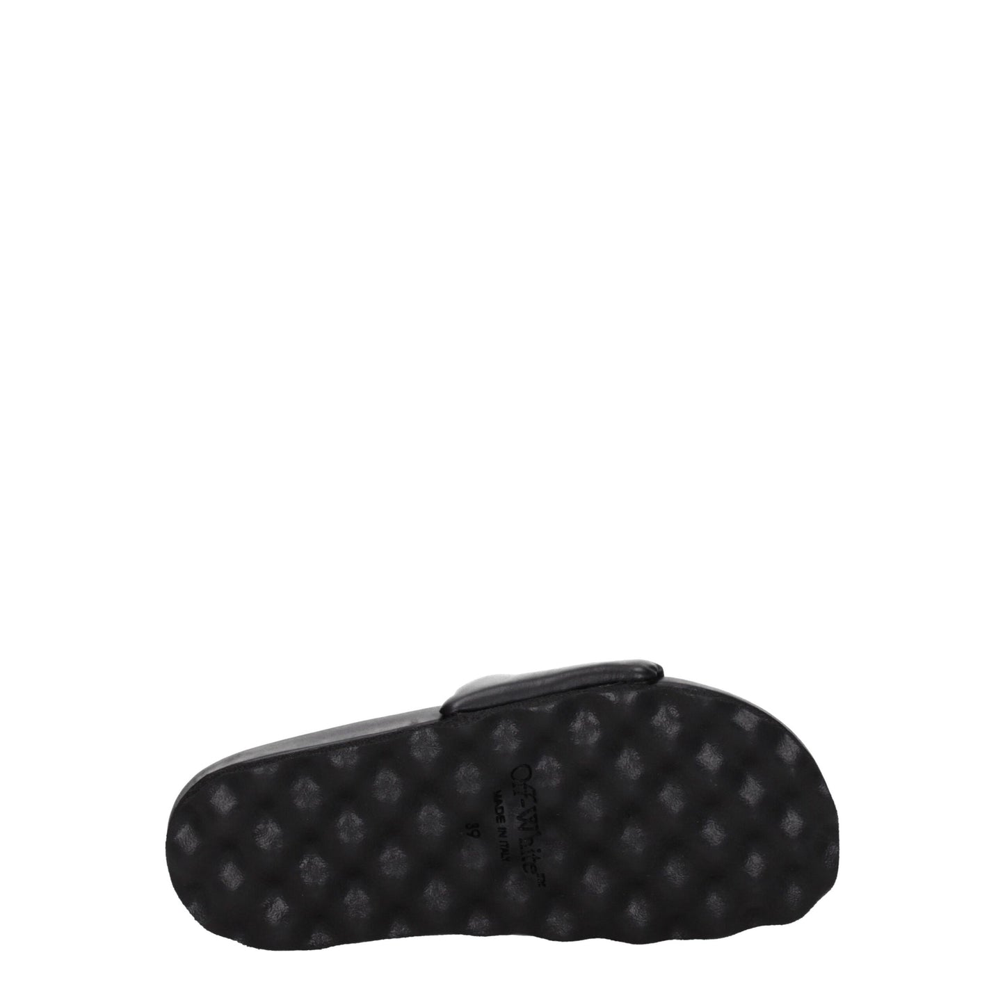 Black Leather Slippers-Off-White-LabelTerrace.com