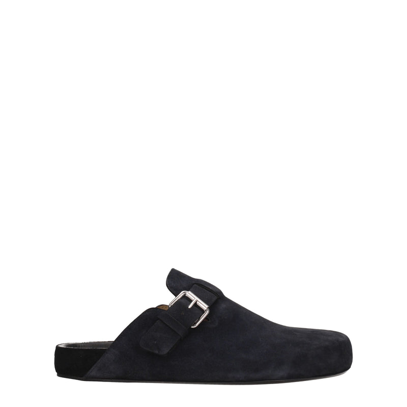 Black Leather Slippers