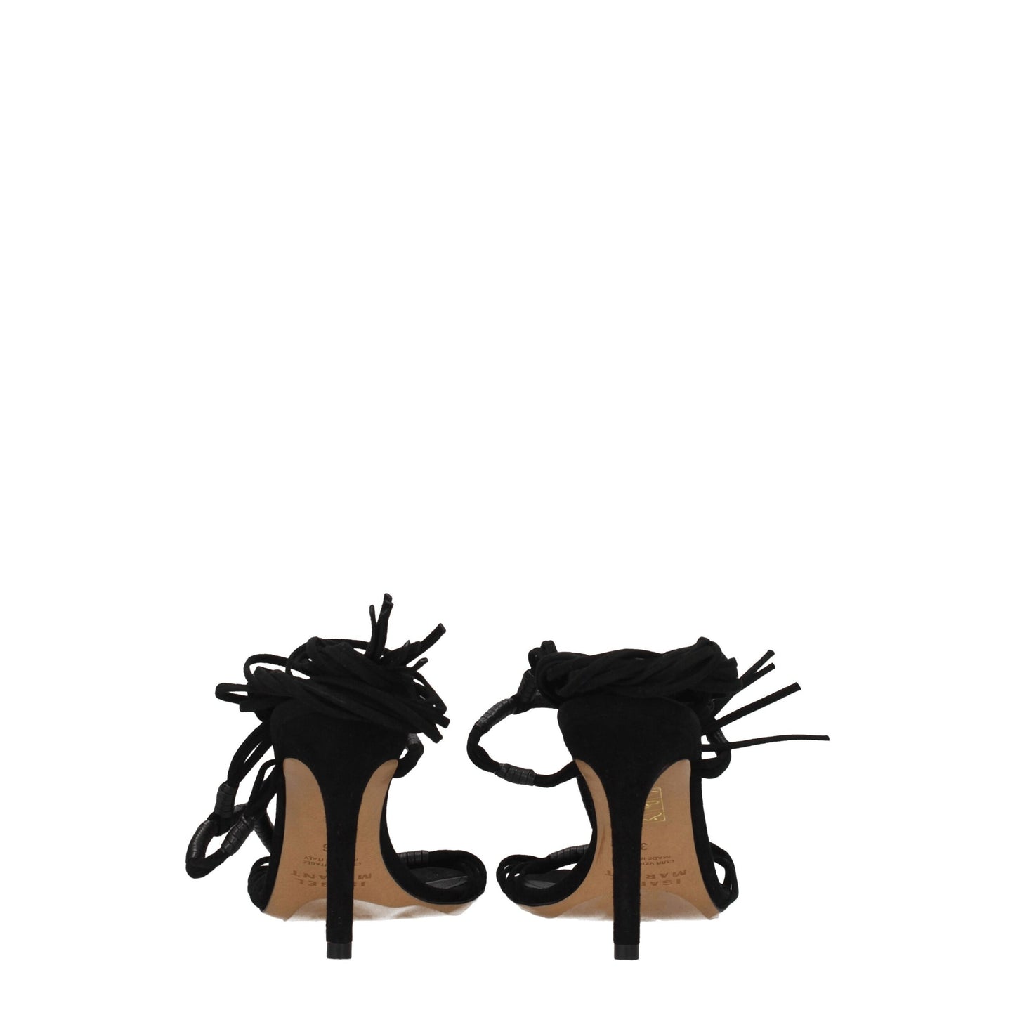 Black Leather Stiletto Heel Sandals-Isabel Marant-LabelTerrace.com