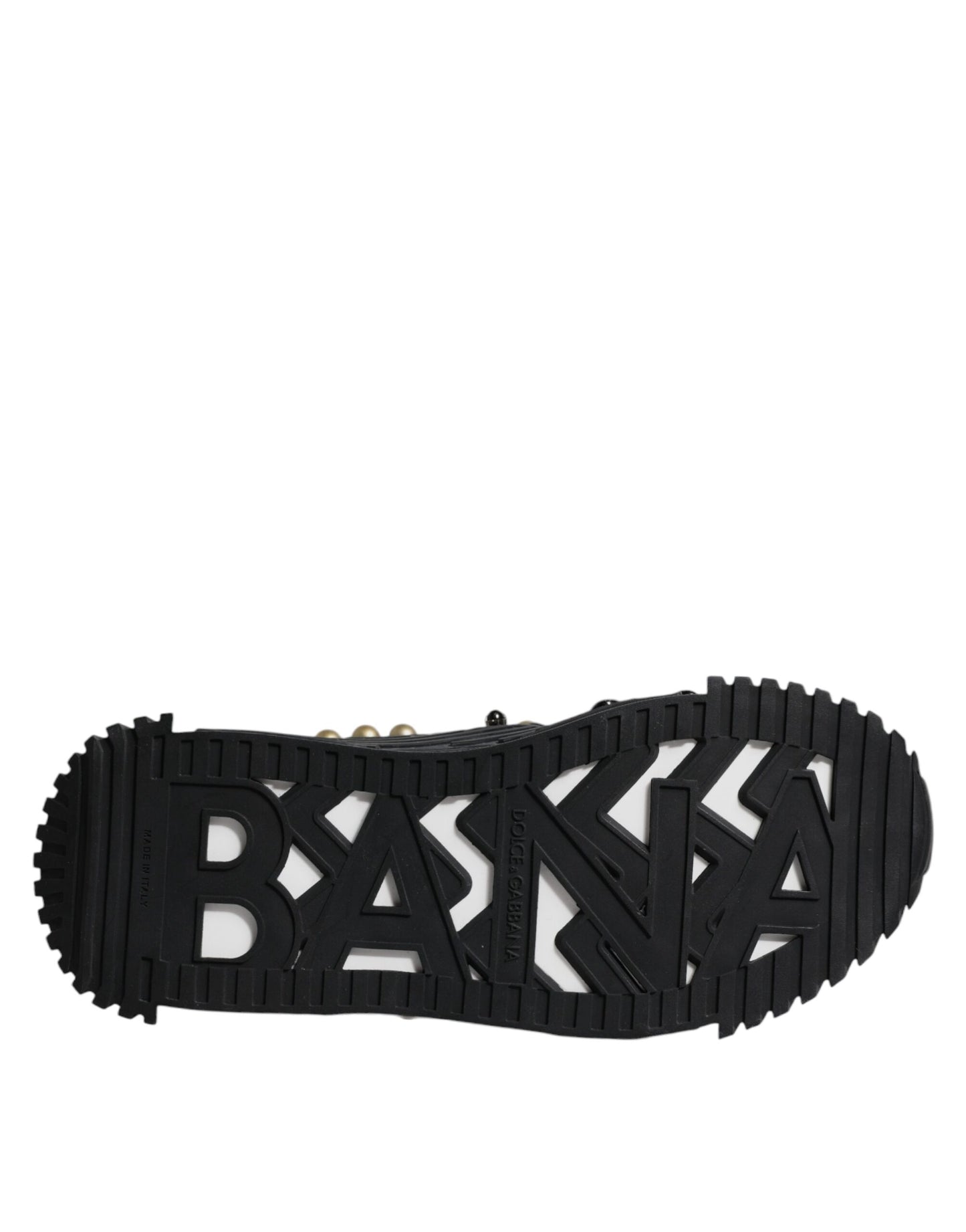 Black Leather Studded Slides Sandals Shoes-Dolce & Gabbana-LabelTerrace.com