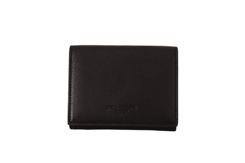Black Leather Trifold Purse Belt Strap Multi Kit Wallet-Dolce & Gabbana-LabelTerrace.com