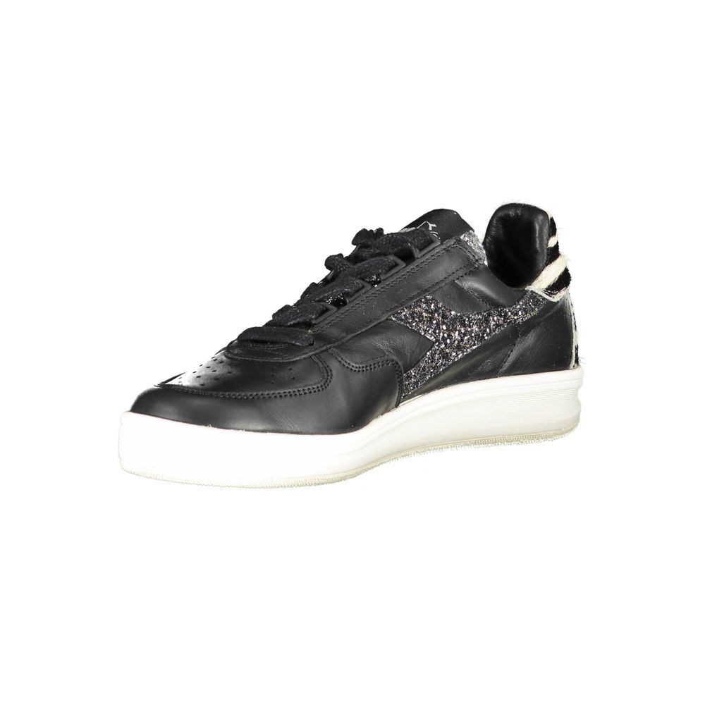 Black Leather Womens Sneaker-Diadora-LabelTerrace.com