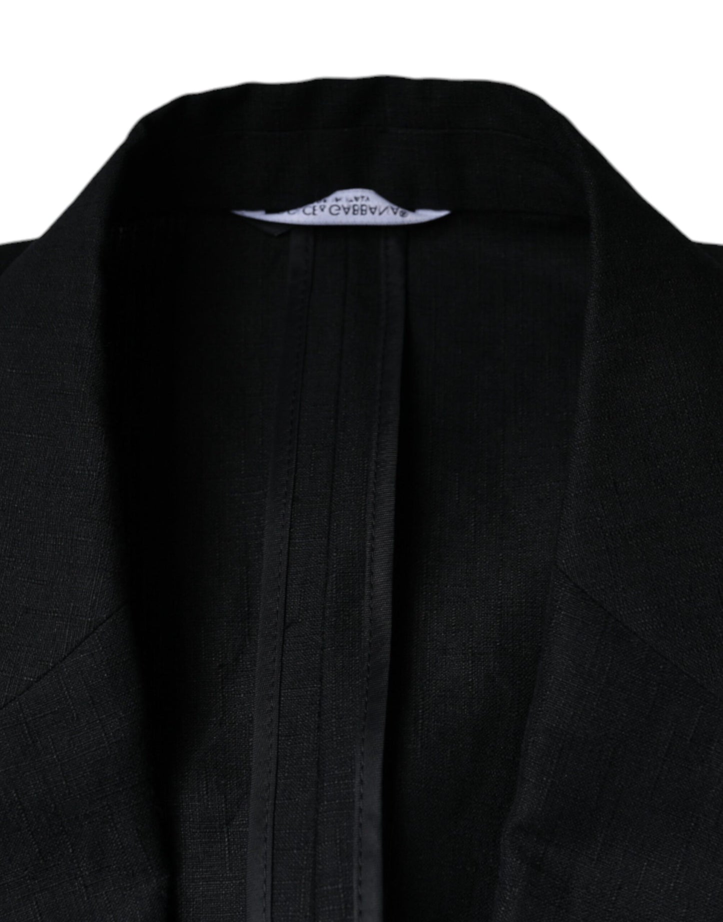 Black Linen Double Breasted Dress Blazer-Dolce & Gabbana-LabelTerrace.com