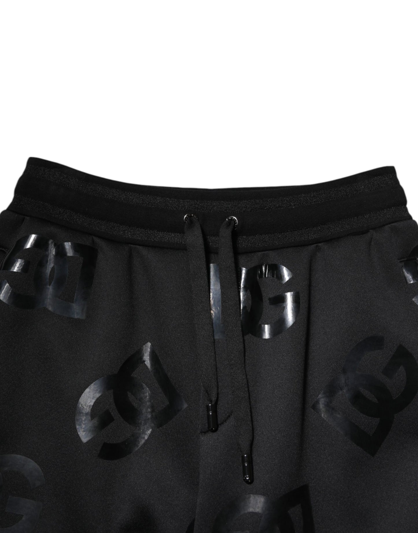 Black Logo Cotton Bermuda Sweatshorts Shorts-Dolce & Gabbana-LabelTerrace.com