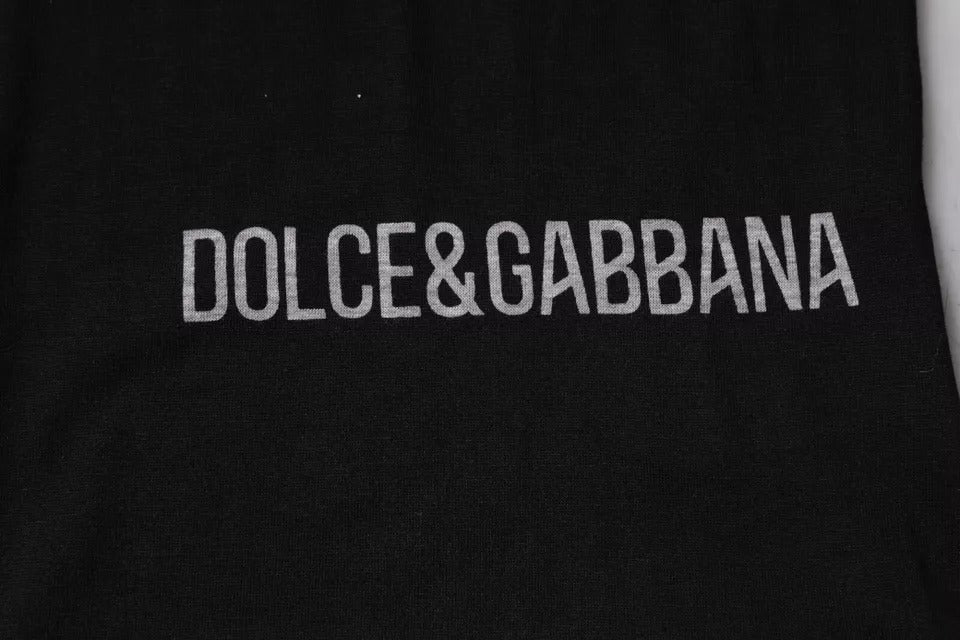 Black Logo Cotton Crew Neck Men Tee T-shirt-Dolce & Gabbana-LabelTerrace.com