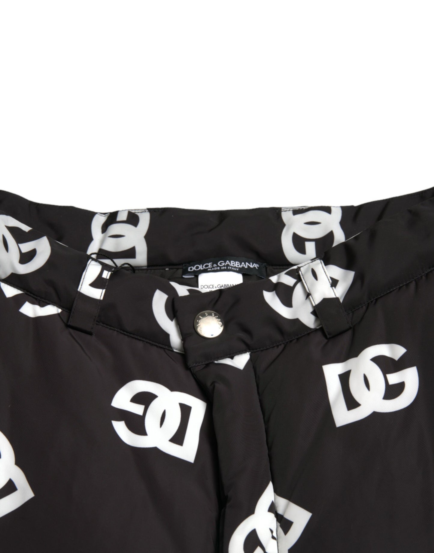 Black Logo DG Print Wide Leg Pants-Dolce & Gabbana-LabelTerrace.com