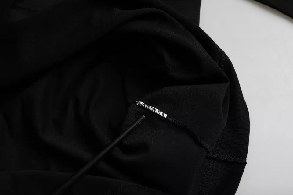 Black Logo Embossed Cotton Crew Neck T-shirt-Dolce & Gabbana-LabelTerrace.com