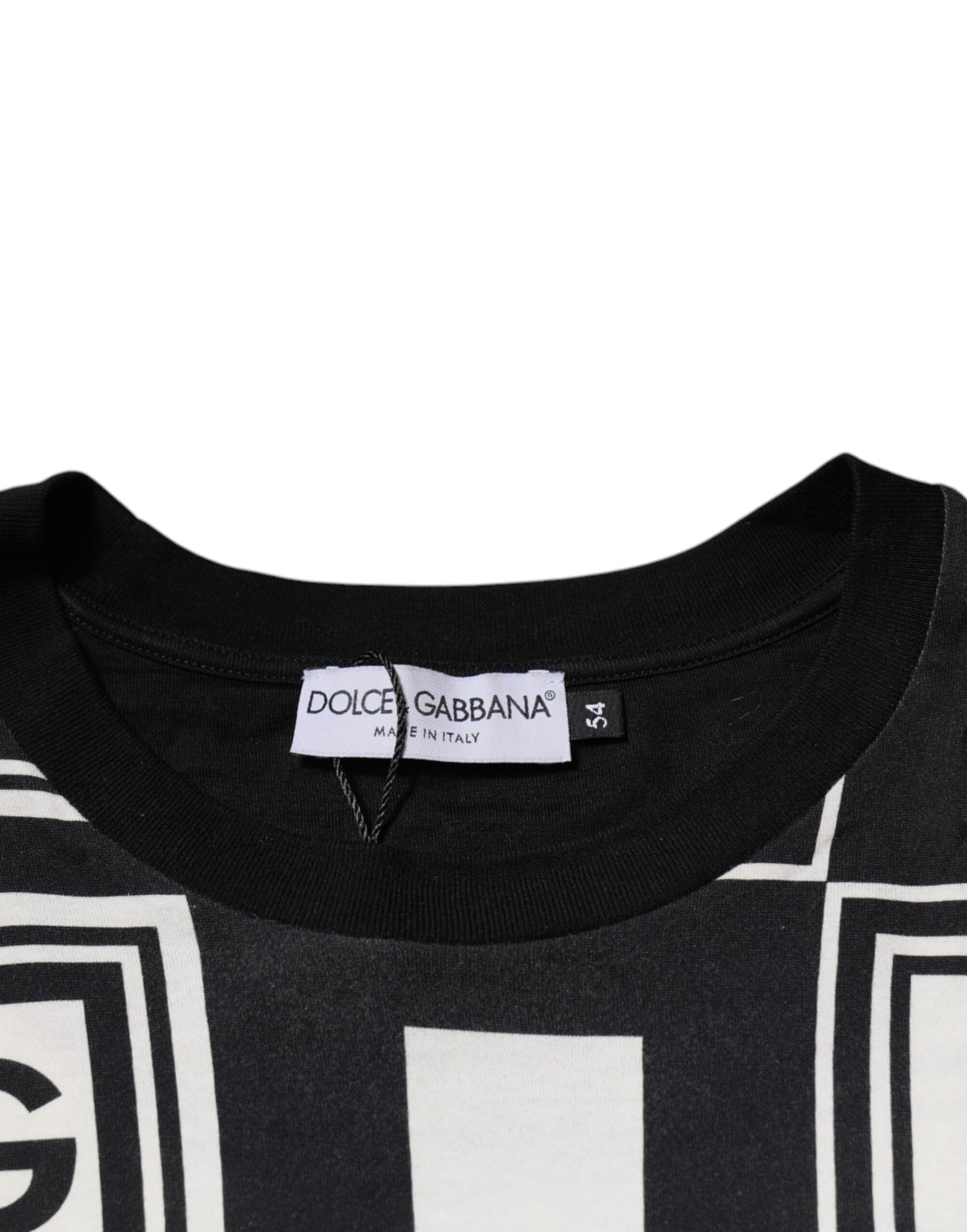 Black Logo Monogram Cotton Crew Neck T-shirt-Dolce & Gabbana-LabelTerrace.com