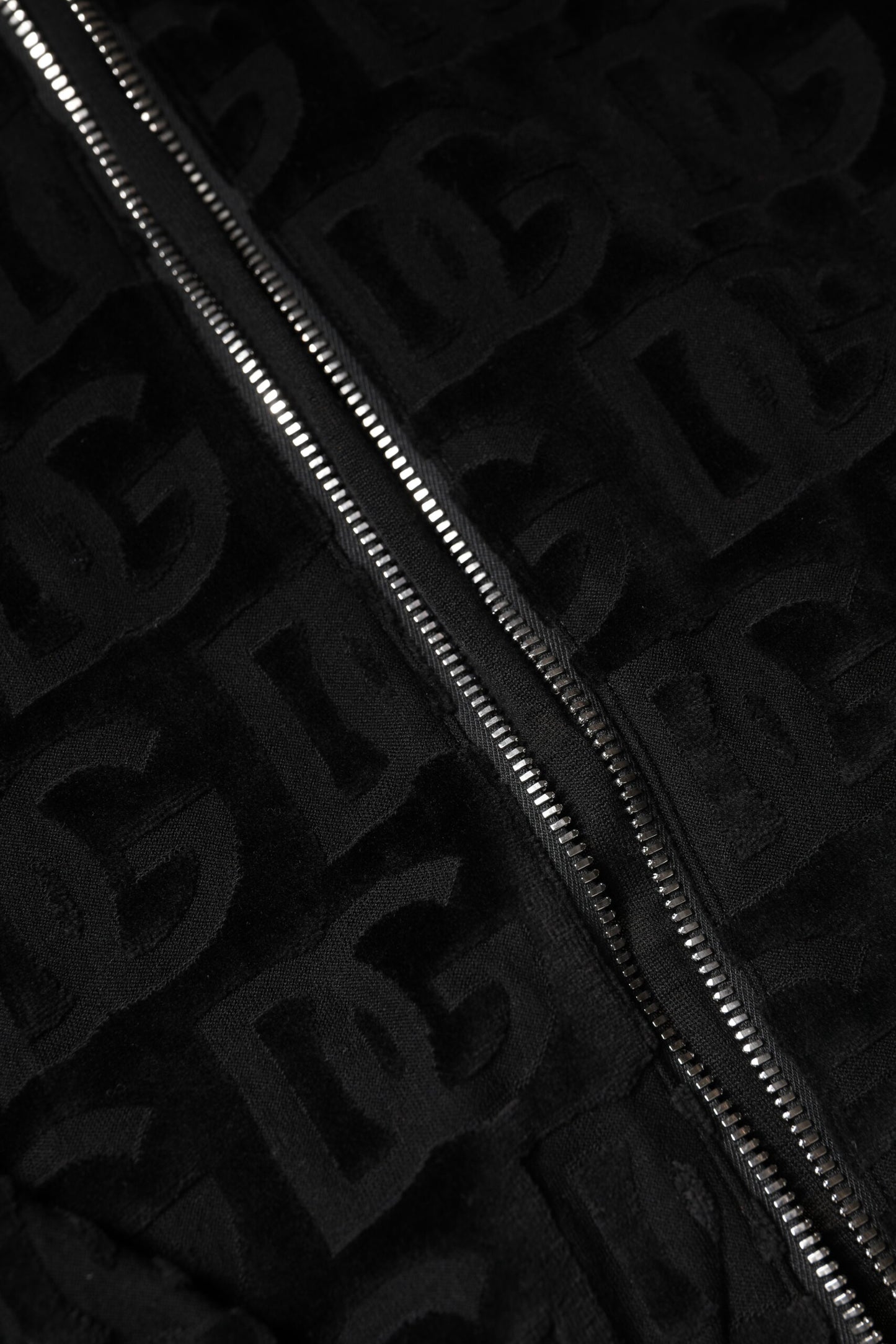 Black Logo Monogram Full Zip Bomber Jacket-Dolce & Gabbana-LabelTerrace.com