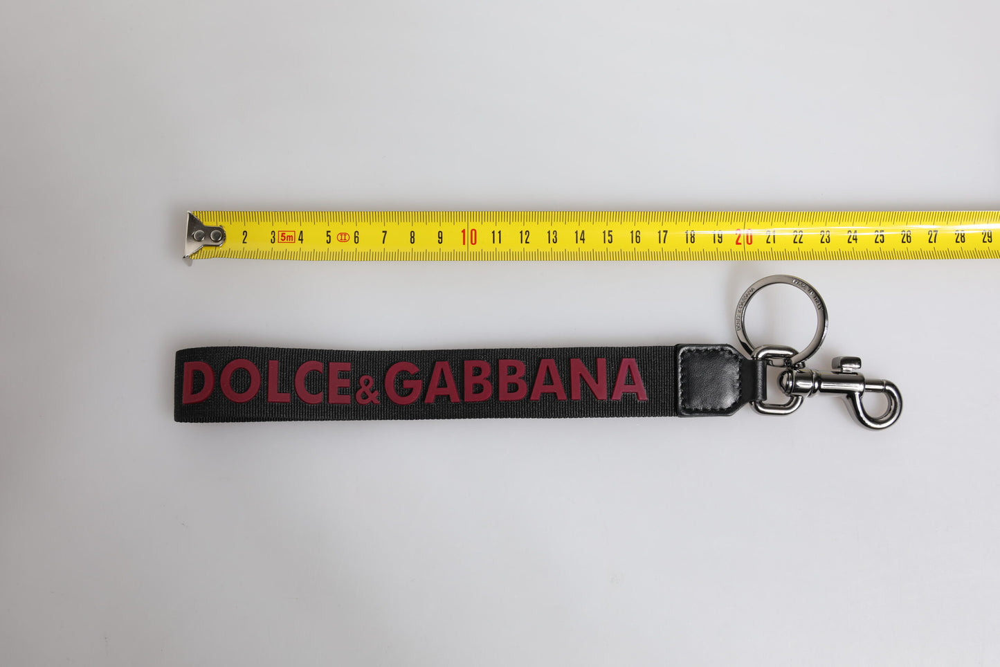 Black Logo Nylon Silver Brass Men Holder Keychain Keyring-Dolce & Gabbana-LabelTerrace.com