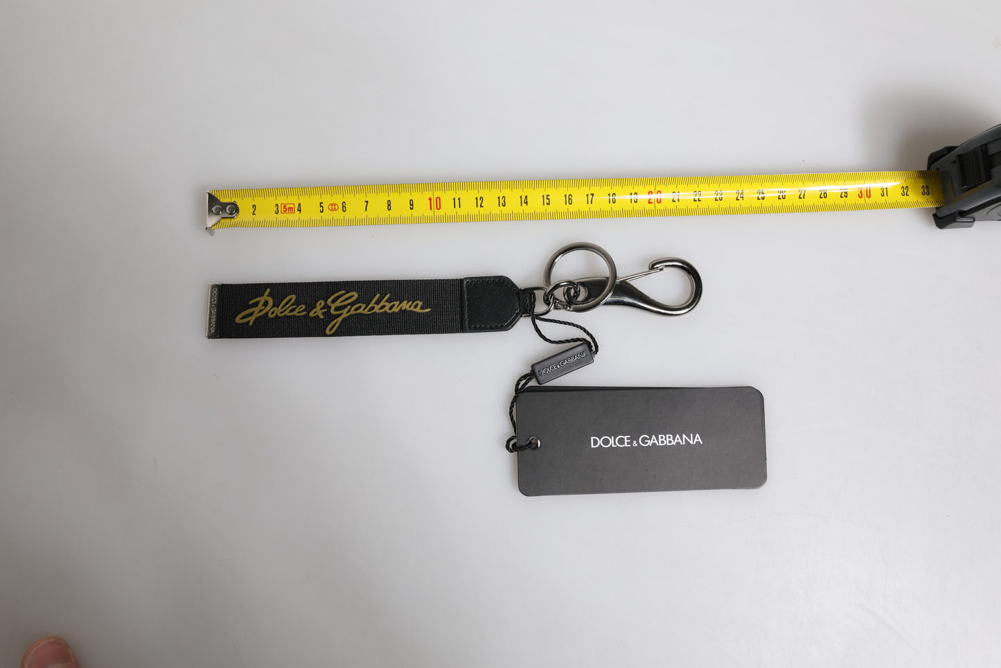 Black Logo Nylon Silver Brass Men Holder Keychain Keyring