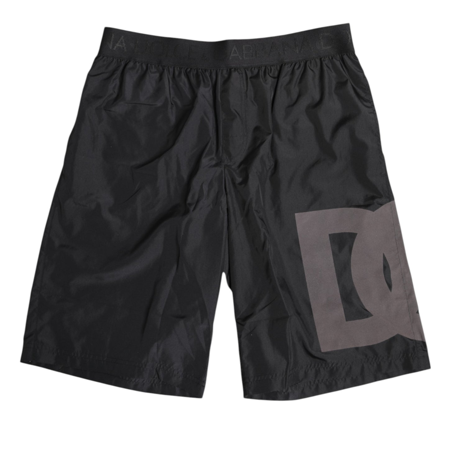 Black Logo Print Beachwear Men Shorts Swimwear-Dolce & Gabbana-LabelTerrace.com