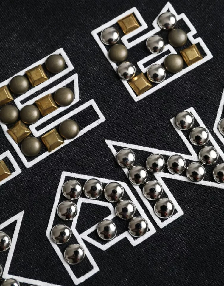 Black Logo Print Cotton Crewneck Men T-shirt-Dolce & Gabbana-LabelTerrace.com