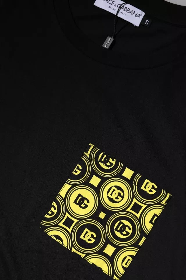 Black Logo Print Cotton Short Sleeve T-shirt-Dolce & Gabbana-LabelTerrace.com