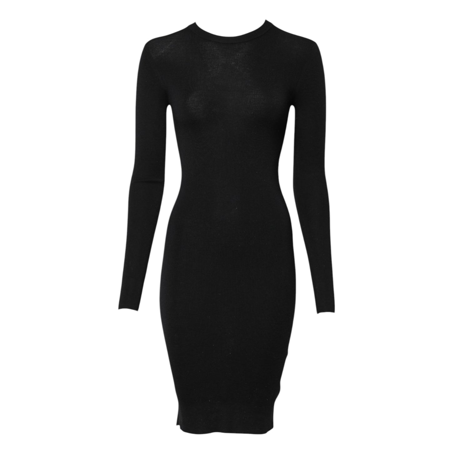 Black Long Sleeves Bodycon Sheath Dress-Dolce & Gabbana-LabelTerrace.com