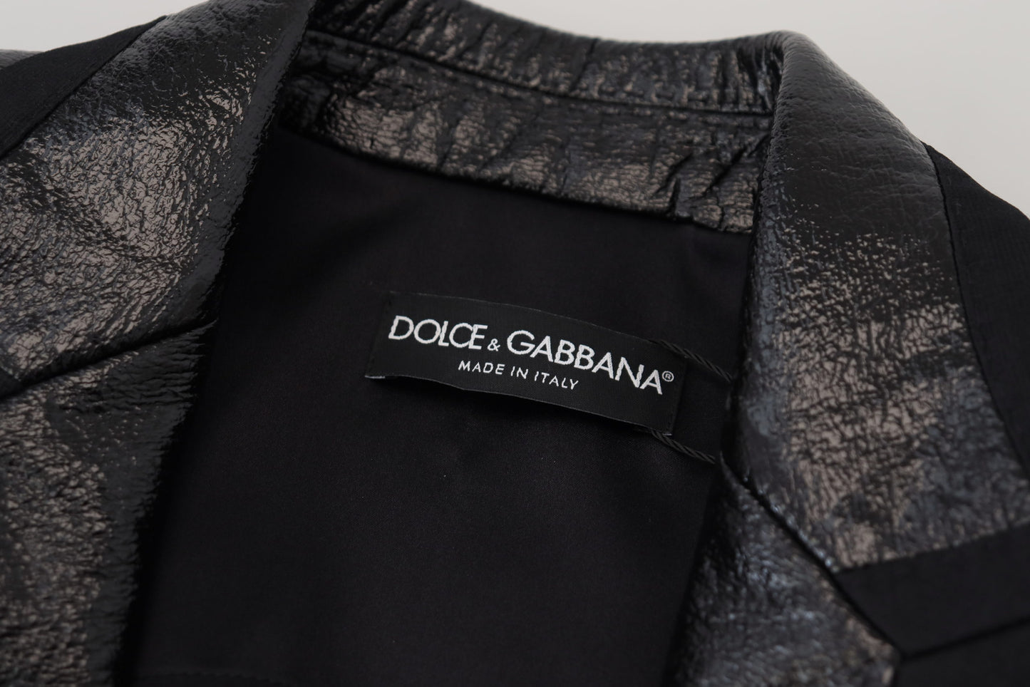 Black Long Sleeves Crop Blazer Cotton Jacket-Dolce & Gabbana-LabelTerrace.com
