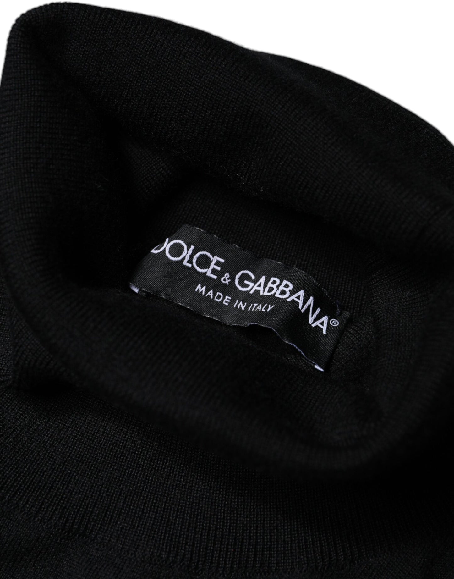 Black LongSleeve Turtleneck Pullover Sweater-Dolce & Gabbana-LabelTerrace.com