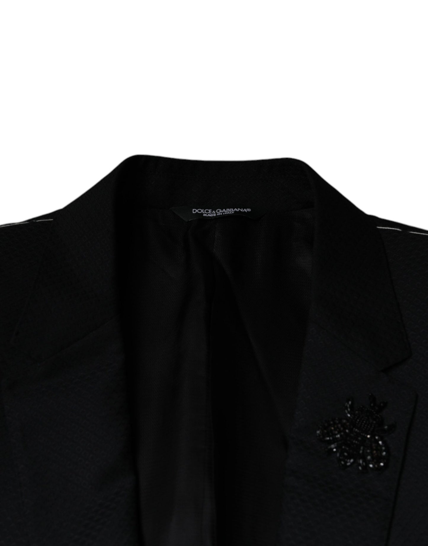 Black MARTINI Bee Single Breasted Blazer-Dolce & Gabbana-LabelTerrace.com