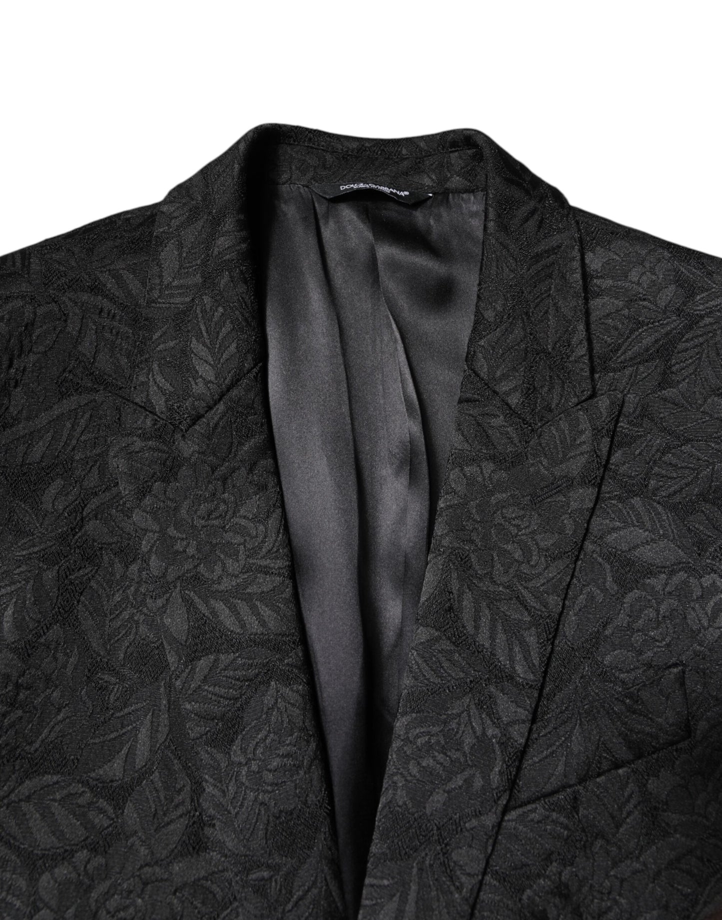 Black MARTINI Brocade Single Breasted Blazer-Dolce & Gabbana-LabelTerrace.com