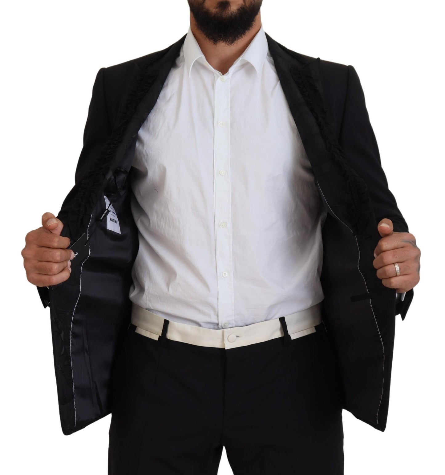 Black MARTINI Slim Fit Jacket Blazer-Dolce & Gabbana-LabelTerrace.com