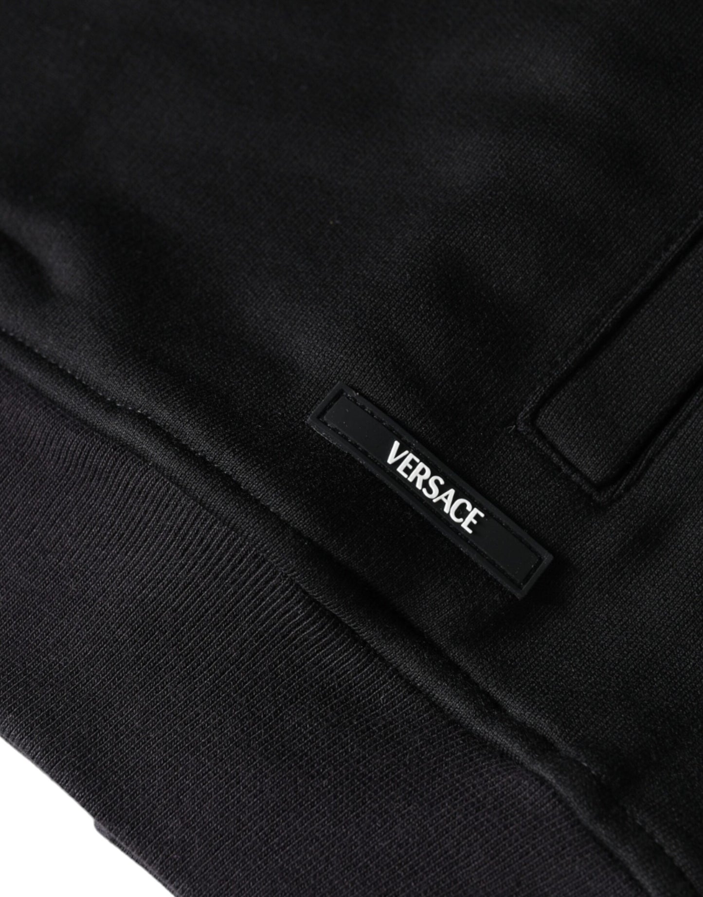 Black Medusa Print Cotton Full Zip HoodieSweatshirt Sweater-Versace-LabelTerrace.com