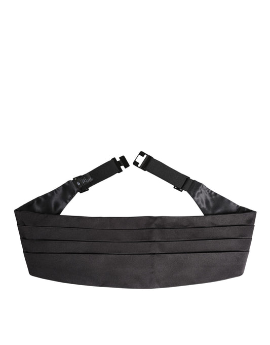 Black Men 100% Silk Belt Wide Waist Cummerbund-Dolce & Gabbana-LabelTerrace.com