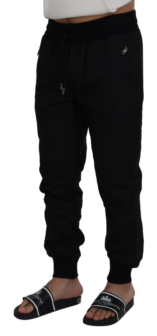 Black Men Casual Jogger Pants-Dolce & Gabbana-LabelTerrace.com
