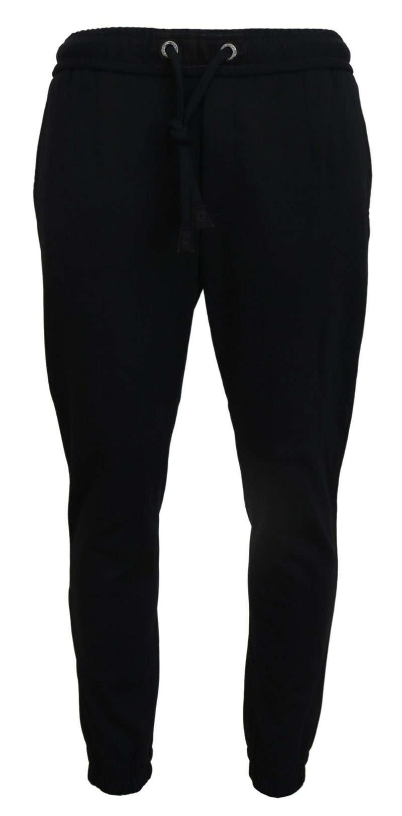 Black Mens Sport Wool Sweatpants Pants-Dolce & Gabbana-LabelTerrace.com