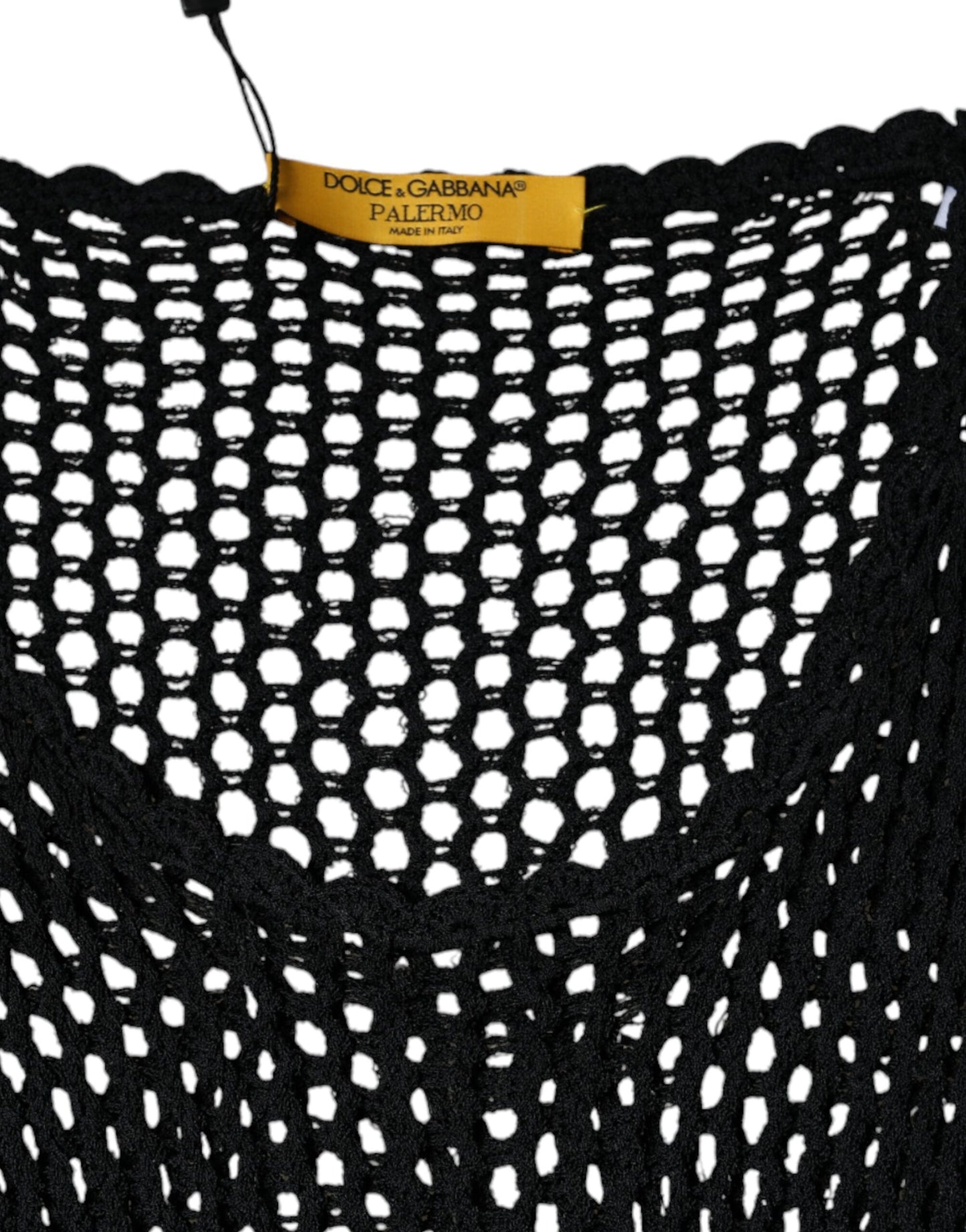 Black Mesh See Through Sleeveless Tank Top-Dolce & Gabbana-LabelTerrace.com