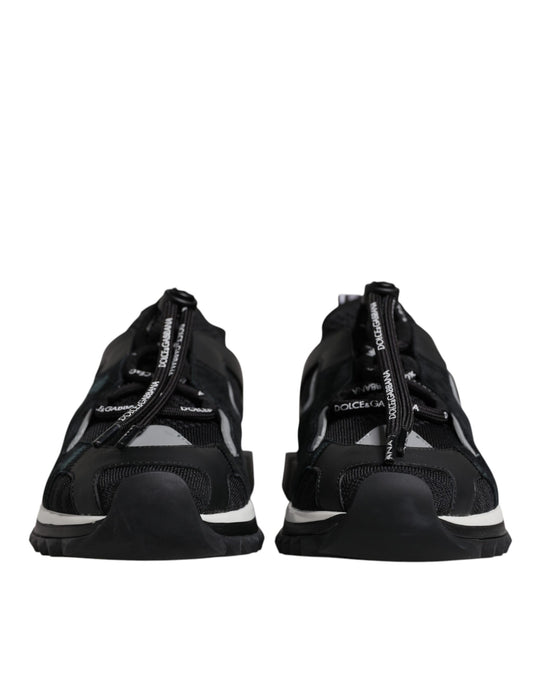 Black Mesh Sorrento Trekking Sneakers Shoes-Dolce & Gabbana-LabelTerrace.com