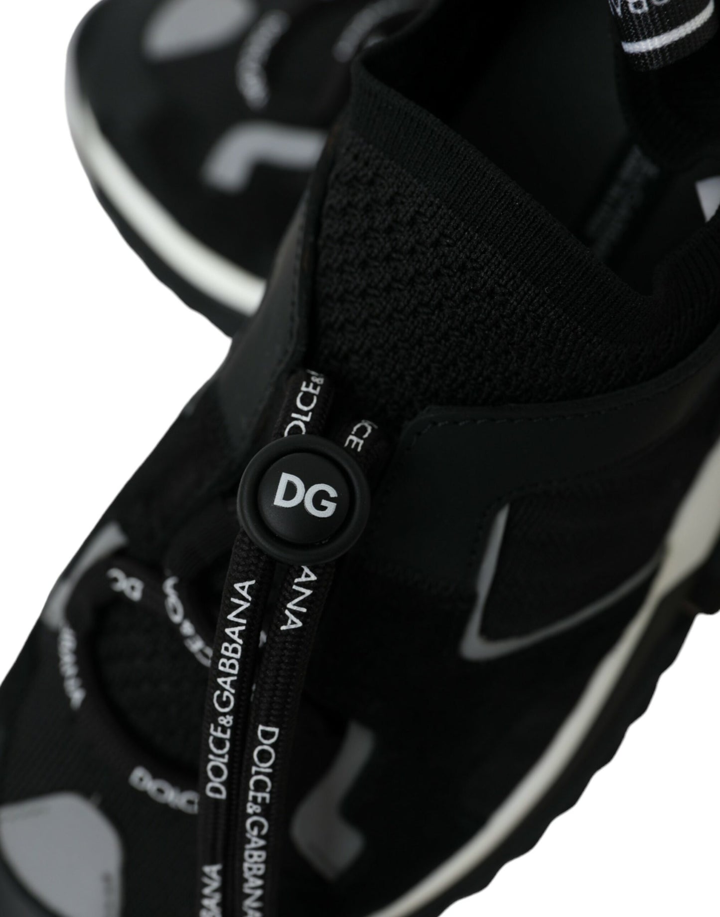 Black Mesh Sorrento Trekking Sneakers Shoes-Dolce & Gabbana-LabelTerrace.com