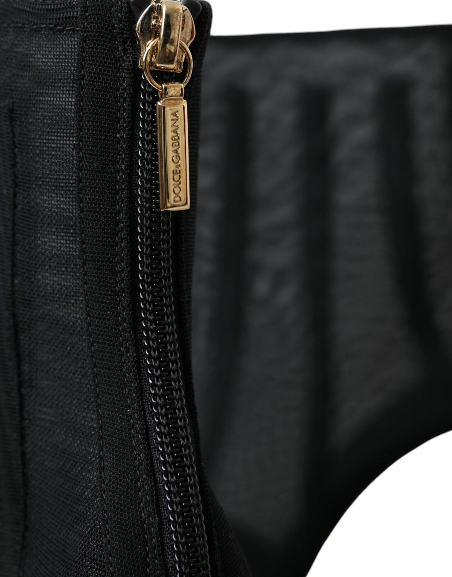 Black Mesh Stiletto Heels Ankle Boots Shoes-Dolce & Gabbana-LabelTerrace.com