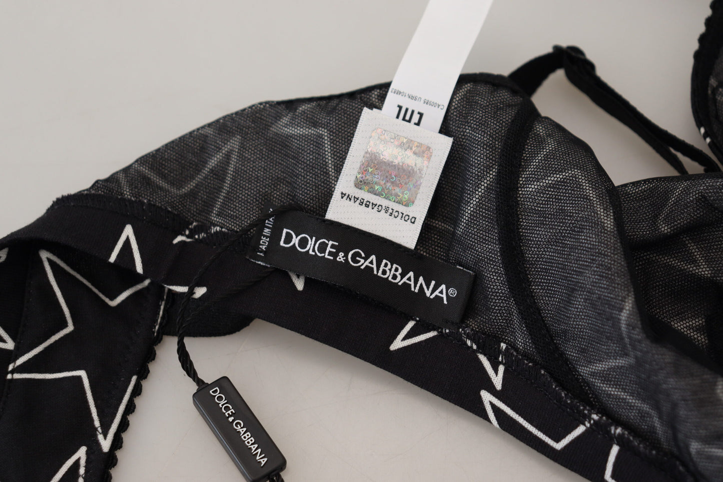 Black Millennials Star Non Wire Cotton Bra Underwear-Dolce & Gabbana-LabelTerrace.com