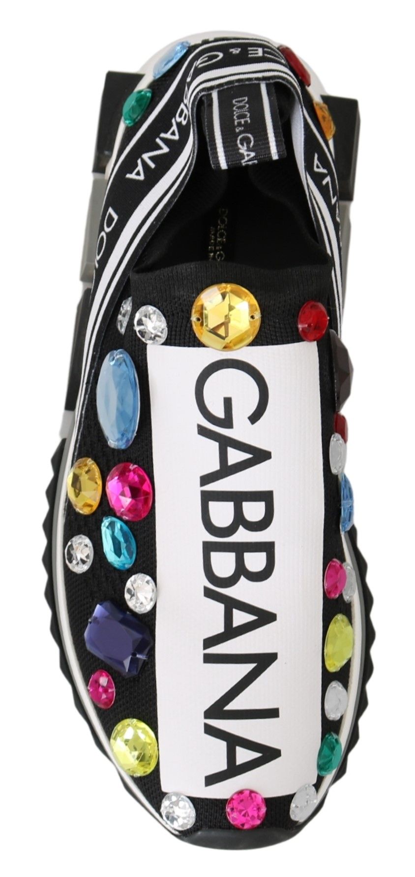 Black Multicolor Crystal Sneakers Shoes-Dolce & Gabbana-LabelTerrace.com