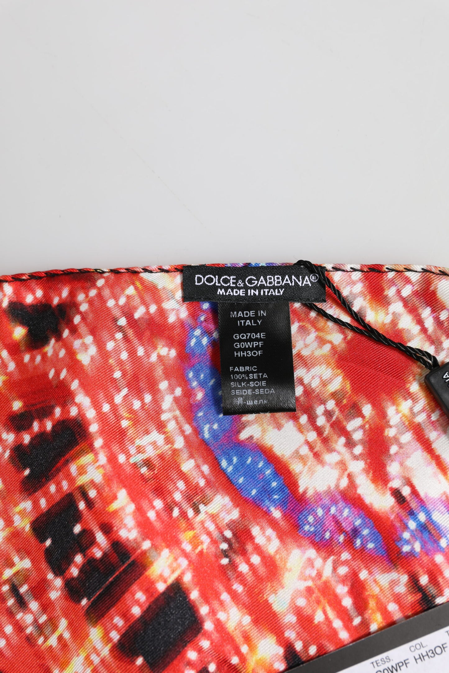 Black Multicolor Print Square Foulard Scarf-Dolce & Gabbana-LabelTerrace.com