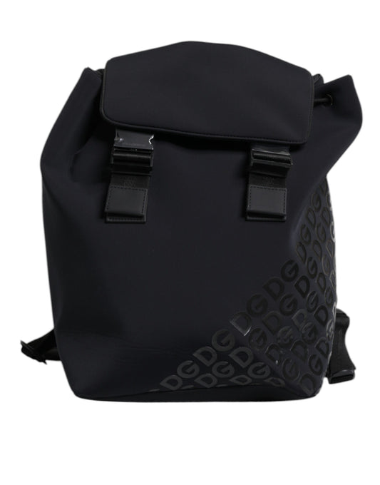 Black Neoprene Nylon DG Logo School Backpack Bag-Dolce & Gabbana-LabelTerrace.com