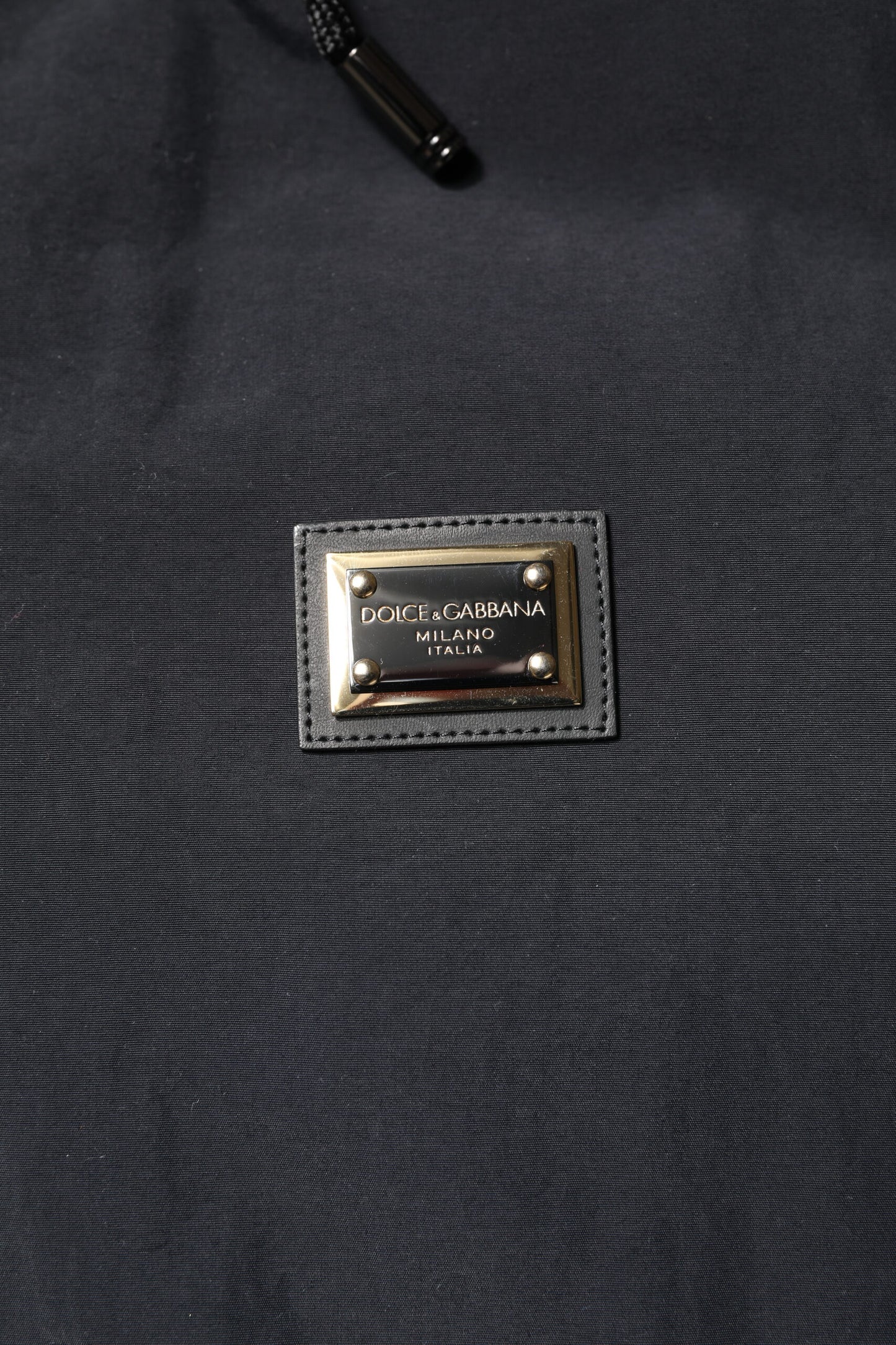 Black Nylon Full Zip Hooded Parka Jacket-Dolce & Gabbana-LabelTerrace.com